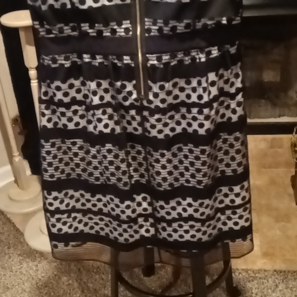 FINAL PRICE NWOT Jessica Simpson black/ white sheer polkadot dress w 20" zipper - Picture 14 of 16